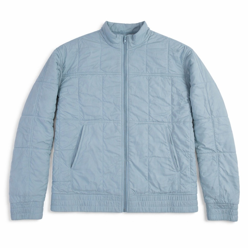Allfenix Womens Quilted Cotton Zip Up Jacket Light‎ Blue Size Medium